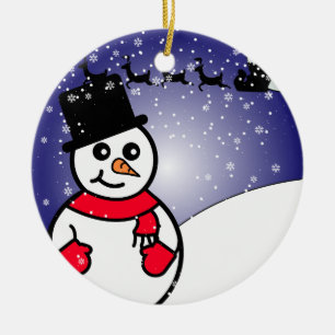 Jolly Snowman Ceramic Tree Decoration