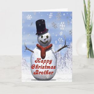 Jolly snowman Christmas card for Brother