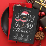 Jolly Snowman Christmas Party Holiday Invitation<br><div class="desc">Celebrate the season with this modern and stylish holiday card from Berry Berry Sweet. Matching items and more design options are available at our store: www.berryberrysweet.com.</div>