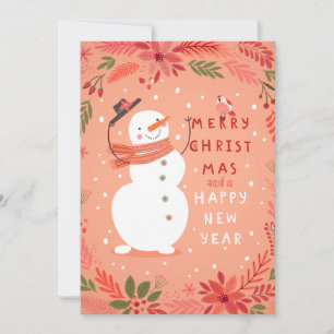 Jolly Snowman Christmas - Warm Wishes Holiday Card