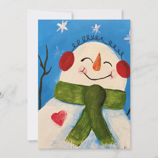 Jolly Snowman Holiday Card (Front)