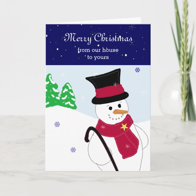 Jolly Snowman Holiday Card (Front)