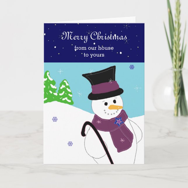 Jolly Snowman Holiday Card (Front)