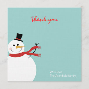 Jolly Snowman Holiday Thank You Card