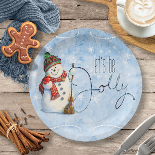 Jolly Snowman ID841 Paper Plate