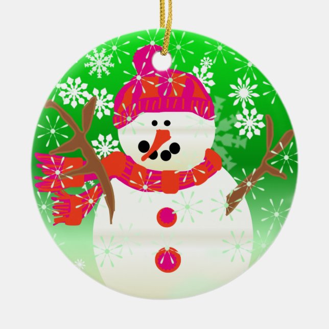 Jolly Snowman Keepsake Ornament (Front)