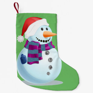 Jolly Snowman Small Christmas Stocking