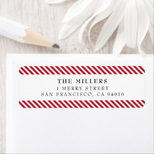 Jolly Stripes Merry Christmas Return Address Label