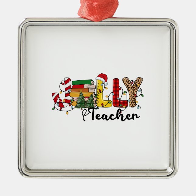 Jolly Teacher Metal Tree Decoration (Front)