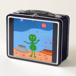 Jolly the Cute Alien Metal Lunch Box