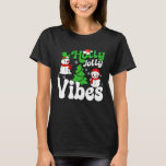 Jolly Vibes Retro Snowman Christmas T-Shirt<br><div class="desc">Jolly Vibes Retro Snowman Christmas</div>