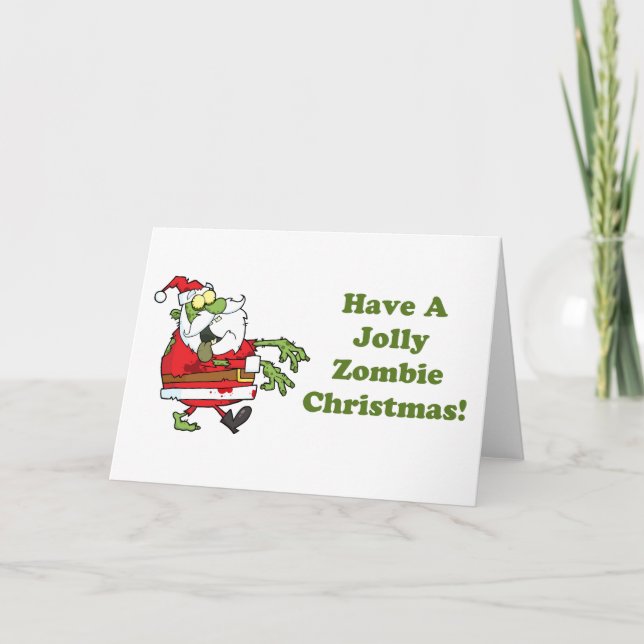 Jolly Zombie Christmas Holiday Card (Front)