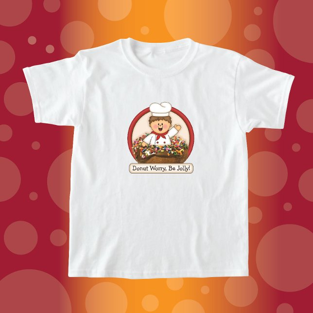JollyKins Doughnut Worry Be Jolly (Red)  T-Shirt (Creator Uploaded)