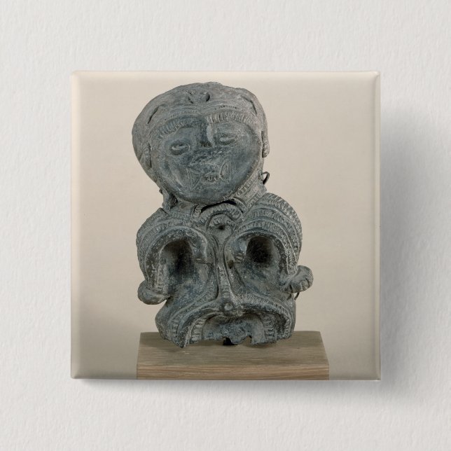 Jomon figurine 15 cm square badge (Front)