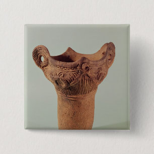 Jomon vase from the Kanto province 15 Cm Square Badge