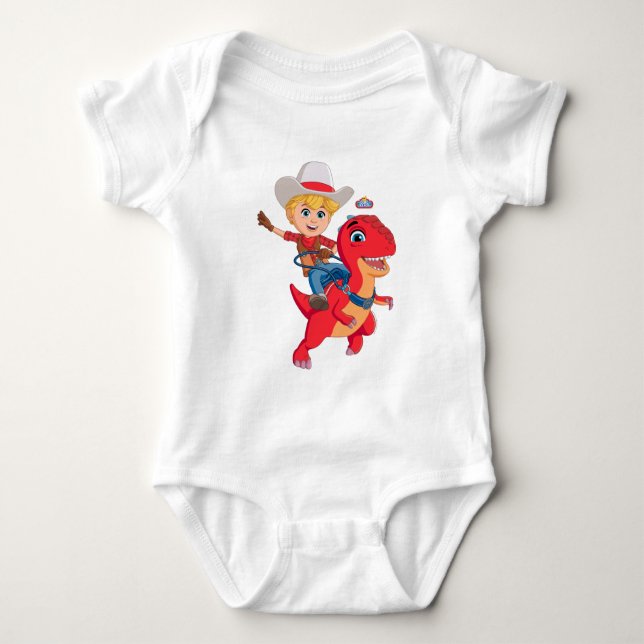 Jon and Blitz | Dino Ranch Baby Bodysuit (Front)