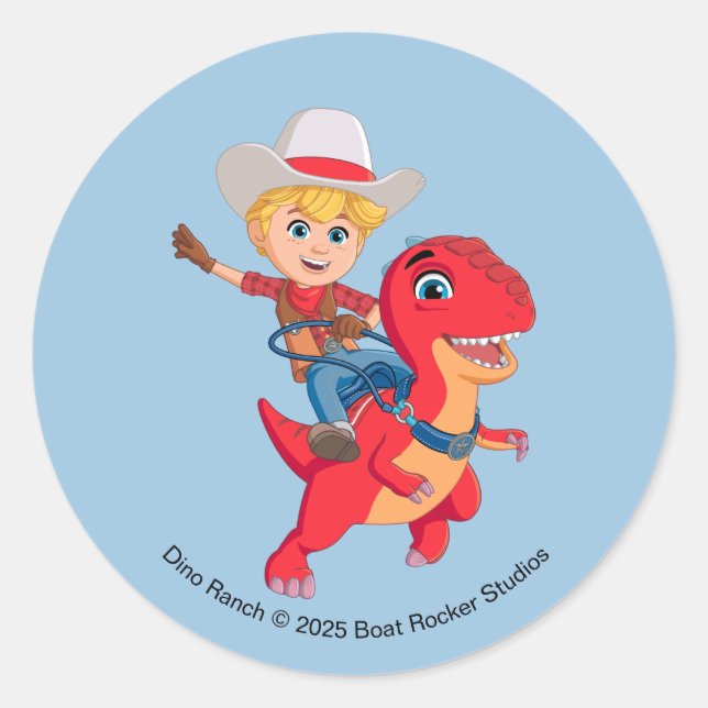 Jon and Blitz | Dino Ranch Classic Round Sticker (Front)