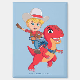 Jon and Blitz   Dino Ranch Magnet