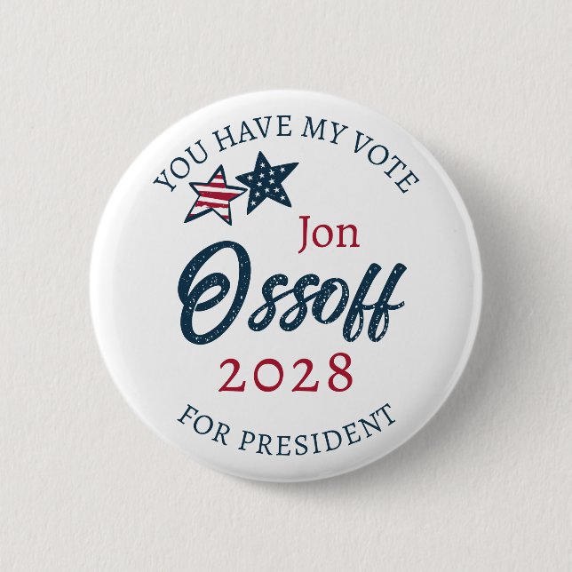 Jon Ossoff for Presdient 2028  6 Cm Round Badge (Front)