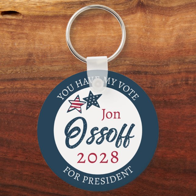 Jon Ossoff for Presdient 2028  Key Ring (Front)