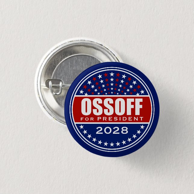 Jon Ossoff for President 2028 3 Cm Round Badge (Front & Back)