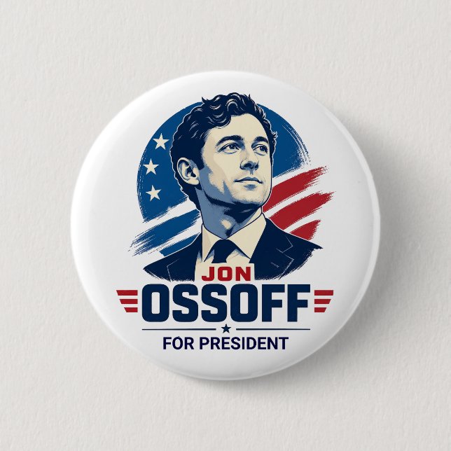 Jon Ossoff for President 2028   6 Cm Round Badge (Front)