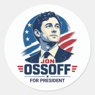 Jon Ossoff for President 2028   Classic Round Sticker