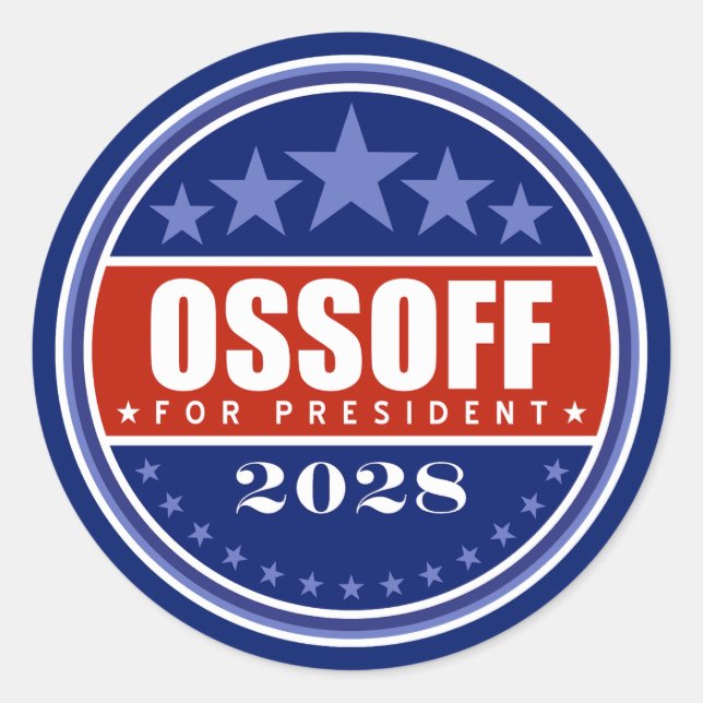 Jon Ossoff for President 2028 Classic Round Sticker (Front)