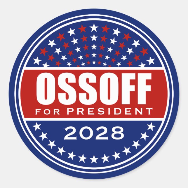 Jon Ossoff for President 2028 Classic Round Sticker (Front)