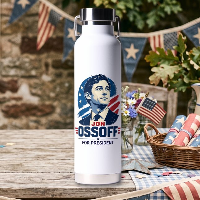 Jon Ossoff for President 2028   Water Bottle (Creator Uploaded)