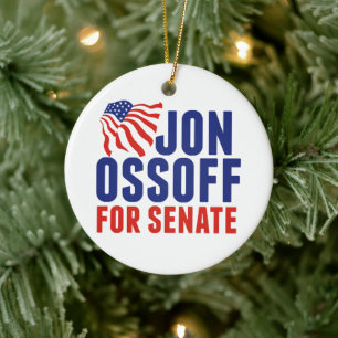 Jon Ossoff for Senate 2026 Election Christmas Ceramic Tree Decoration