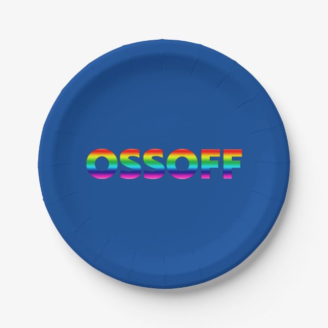 Jon Ossoff Georgia Senate runoff pride lgbt blue Paper Plate (Front)