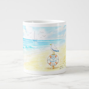 Jon Seagull - Peace & Love Save the World Large Coffee Mug