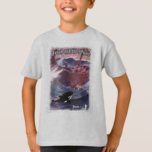 Jonah 1:17 - Jonah and the Whale T-Shirt (Front)