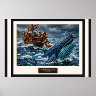 Jonah and the Whale — Building Brick Art Poster