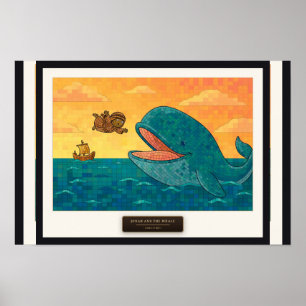 Jonah and the Whale — cube mosaic Poster