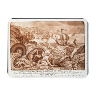 Jonah and the Whale, illustration from a Bible, en Magnet