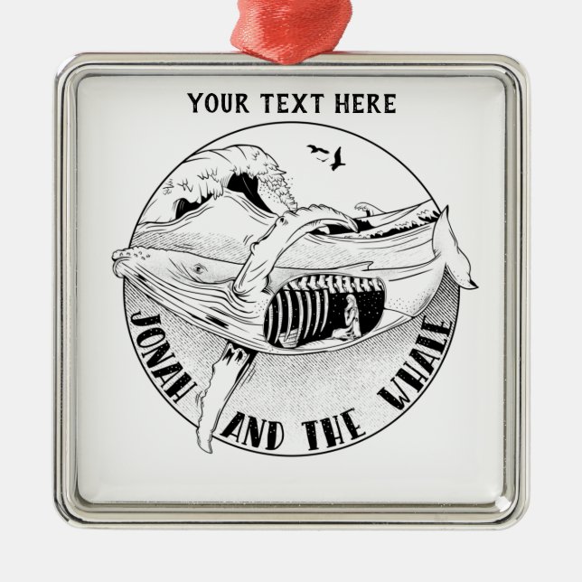 Jonah and the whale metal tree decoration (Front)