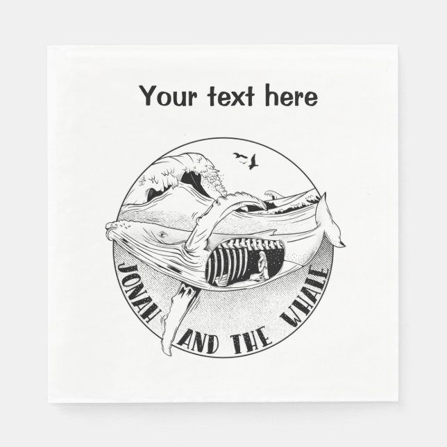 Jonah and the whale napkin (Front)