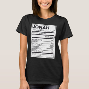 Jonah Nutrition Information Problem Solving Hard W T-Shirt