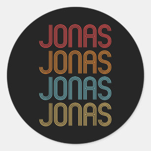Jonas First Name Pride Vintage Distressed Retro St Classic Round Sticker