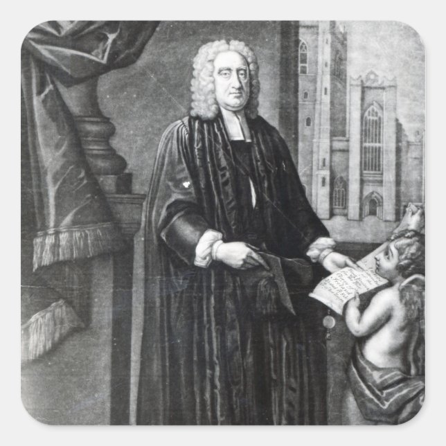 Jonathan Swift, engraved by Andrew Miller, 1743 Square Sticker (Front)