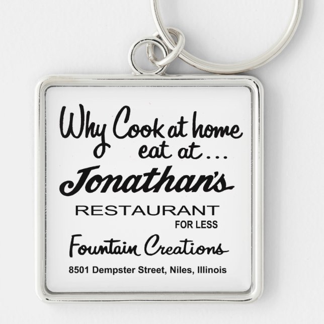 Jonathan's Restaurant, Niles, IL Key Ring (Front)