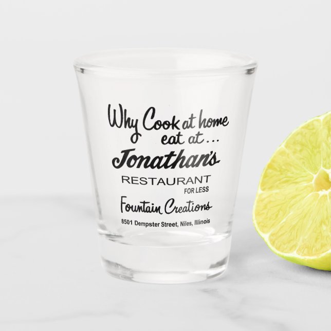 Jonathan's Restaurant, Niles, IL Shot Glass (Front)