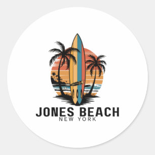 Jones Beach New York Surfing Surfer _1 Classic Round Sticker