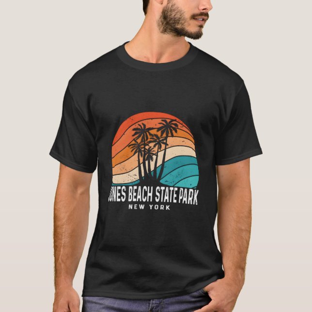 Jones Beach State Park New York Palm Tree Beach T-Shirt (Front)