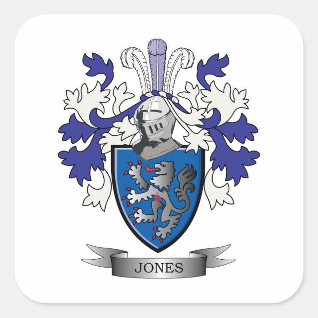 Jones Coat of Arms Square Sticker (Front)