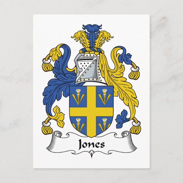 Jones Family Crest Postcard (Front)