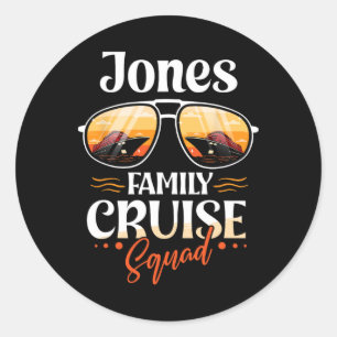 Jones Family Cruise Squad Personalised Jones Vacat Classic Round Sticker