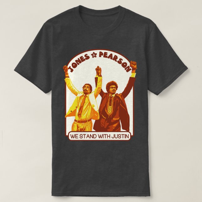Jones Pearson We Stand With Justin T-Shirt (Design Front)